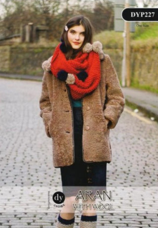 DYP227 Ladies Infinity Scarf Aran with Wool