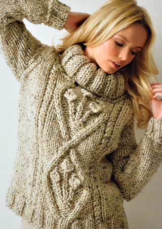 JB111 Ladies Cable Jumper Chunky