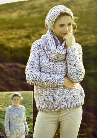 JB273 Ladies Jumper, Scarf and Hat Chunky