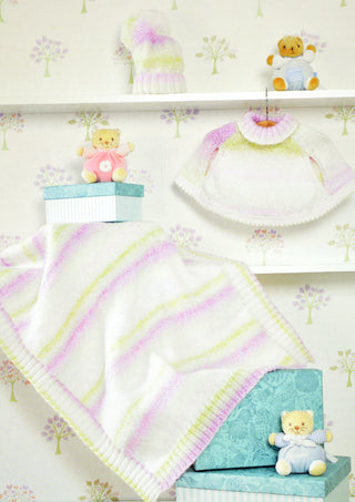 JB283 Baby Blanket, Hat and Poncho DK