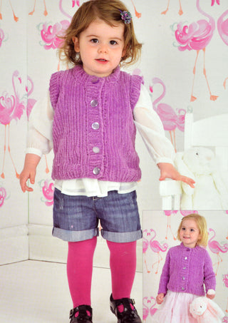 JB317 Children's Cardigan and Waistcoat Flutterby Chunky