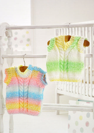JB353 Baby Sleeveless Jumpers Baby Marble Chunky