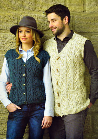 JB366 Adults Cable Waistcoats Aran