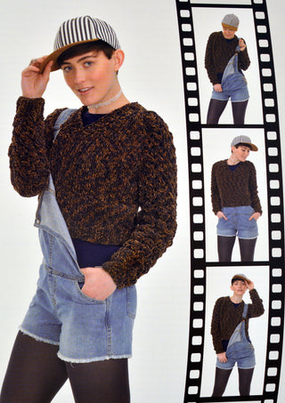 JB384 Ladies Jumper Animal Print Super Chunky