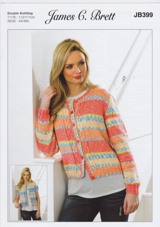JB399 Cardigan for Women in James C Brett Harmony DK