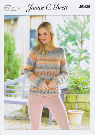 JB435 Jumper for Women in James C Brett Marble Chunky