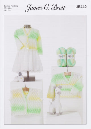 JB442 Cardigans and Jumpers for Babies in James C Brett Baby Marble DK