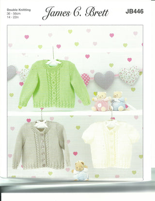 JB446 Cardigans and Jumper for Babies in James C Brett Supreme DK