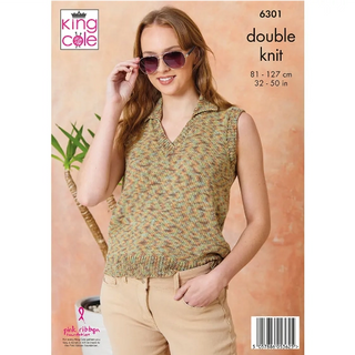 KC6301 Ladies Tops knitted in Cottonsoft Crystal DK