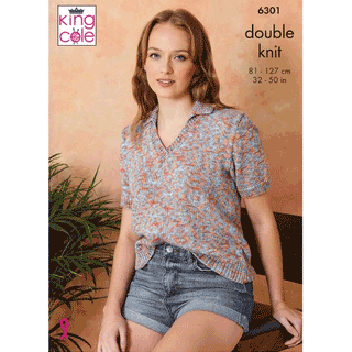 KC6301 Ladies Tops knitted in Cottonsoft Crystal DK