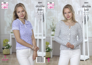 KC5041 Cardigan and Top for Women in King Cole Calypso DK
