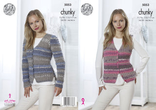 KC5053 Waistcoat and Cardigan for Women in King Cole Drifter Chunky