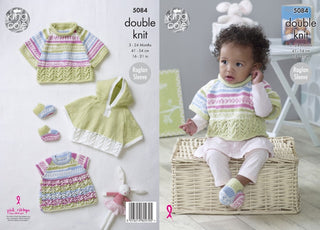 KC5084 Cape, Top and Booties for Babies in King Cole Cherish and Cherished DK