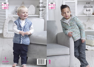 KC5107 Sweater and Waistcoat for Children in King Cole Comfort Kids DK