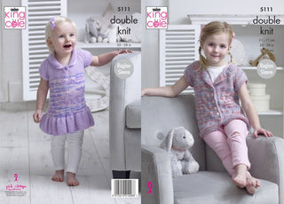 KC5111 Cardigan and Smock Top for Children in King Cole Comfort DK