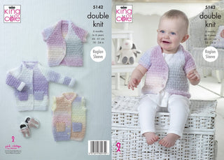 KC5142 Babies Cardigans & Gilet in King Cole Big Value DK
