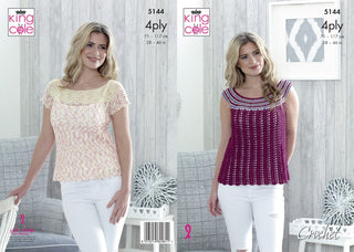 KC5144 Ladies Sleeveless & Short Sleeve Tops in Giza Cotton 4Ply