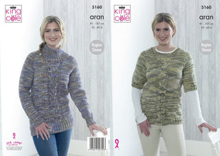 KC5160 Ladies Top & Sweater in King Cole Big Value Aran