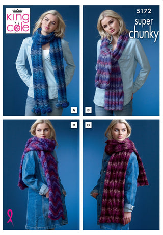 KC5172 Scarves in King Cole Orbit Super Chunky