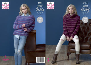 KC5174 Ladies Sweaters in King Cole Orbit Super Chunky