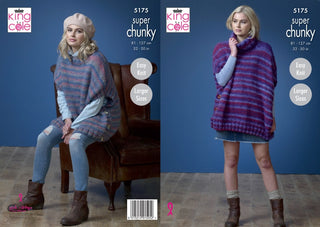 KC5175 Ladies Ponchos in King Cole Orbit Super Chunky