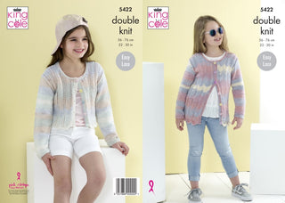 KC5422 Cardigans for Girls in King Cole Beaches DK