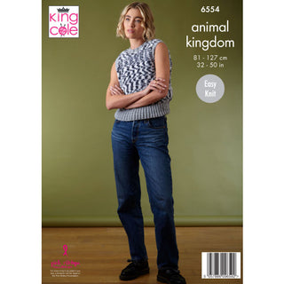 KC6554 Tank Top and Cardigan knitted in Animal Kingdom