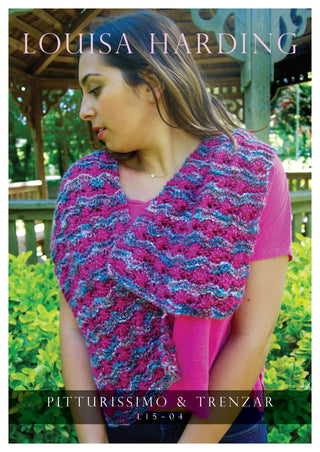 LH1504 Dandelion Stitch Scarf in Louisa Harding Trenzar