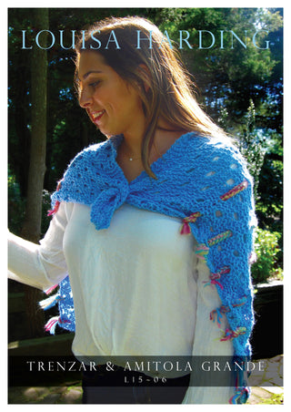 LH1506 Paw Print Shawl in Louisa Harding Trenzar