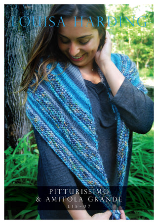 LH1507 Striped Shawl in Louisa Harding Amitola Grande