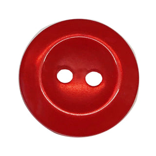 Red Plain Rimmed Button 16mm