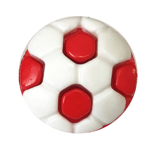 Football Button Red & White 15mm