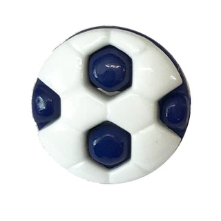Football Button Blue & White 12mm