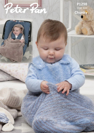 P1298 Snuggle Bag & Car Seat Blanket in Peter Pan Precious Chunky