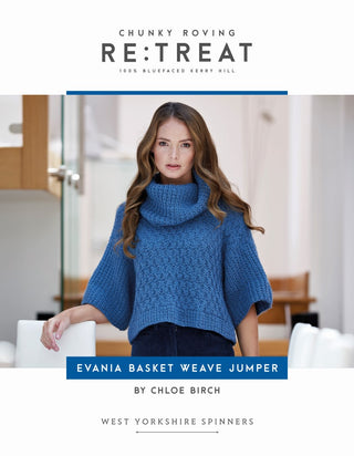 Evania Basket Weave Jumper by Chloe Birch in West Yorkshire Spinners Chunky Roving Re:Treat