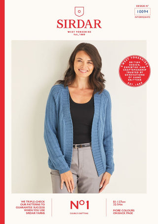 S10094 Women's Cardigan in Sirdar No.1 DK