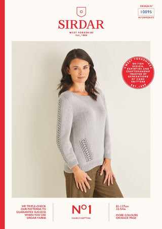 S10095 Ladies Sweater in Sirdar No.1 DK