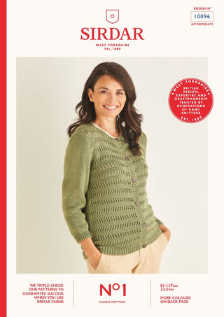 S10096 Women's Short & 3/4 Sleeved Cardigan in Sirdar No.1 DK