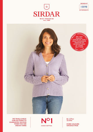 S10098 Women's Cardigan in Sirdar No.1 DK
