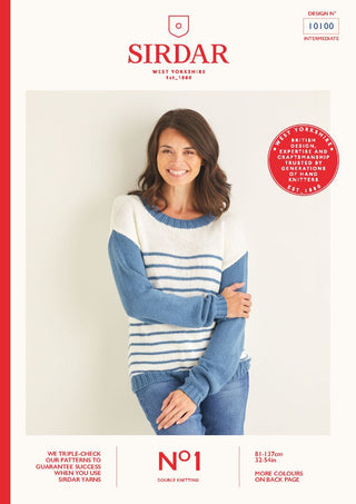 S10100 Women's Striped Sweater in Sirdar No.1 DK
