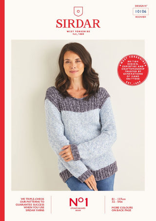 S10106 Women's Jumper in Sirdar No.1 Stonewashed Aran
