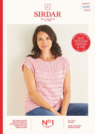 S10109 Women's Top in Sirdar No.1 Stonewashed Aran
