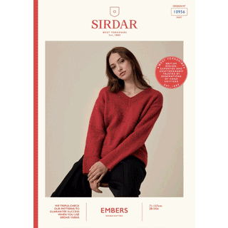S10956 Firefly V Neck Sweater in Sirdar Embers DK