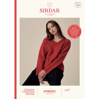 S10956 Firefly V Neck Sweater in Sirdar Embers DK