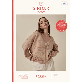 S10961 Flare V Neck Cardigan in Sirdar Embers DK