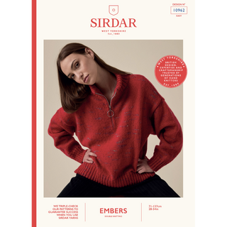 S10962 Flashpoint Zip Sweater in Sirdar Embers DK