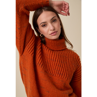 S10964 Comet Roll Neck Sweater in Sirdar Embers DK