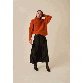 S10964 Comet Roll Neck Sweater in Sirdar Embers DK