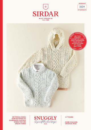 S2524 Children's Sweater & Hooded Sweater in Sirdar Supersoft Aran Rainbow Drops