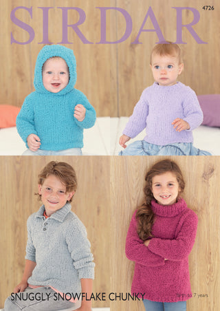S4726 Sweaters for Babies and Children in Sirdar Snuggly Snowflake Chunky